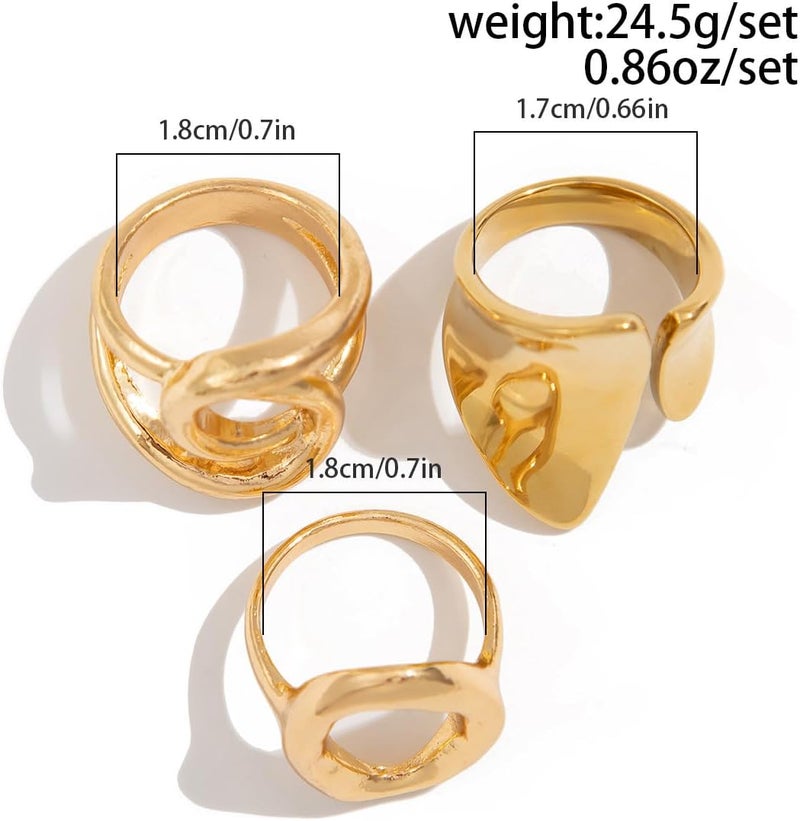ANGLEQUEEN Chunky Silver Rings for Women Open Stacking Knuckle Ring Silver Adjustable Round Dome Rings Set Minimalist Irregular Statement Ring Women 2025 Fashion Jewelry - Image 3